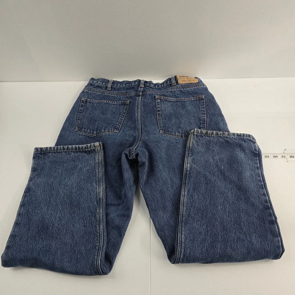 Eddie Bauer Relaxed Fit Jeans Men's W36xL32 Blue Denim Flannel Lined Winter Warm